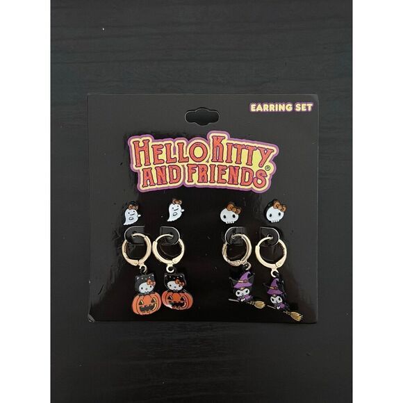 Hello Kitty Kuromi Halloween Earring Set - Picture 1 of 2